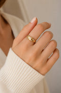 Bague 6 strass en acier inoxydable