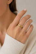 Bague 3 strass en acier inoxydable