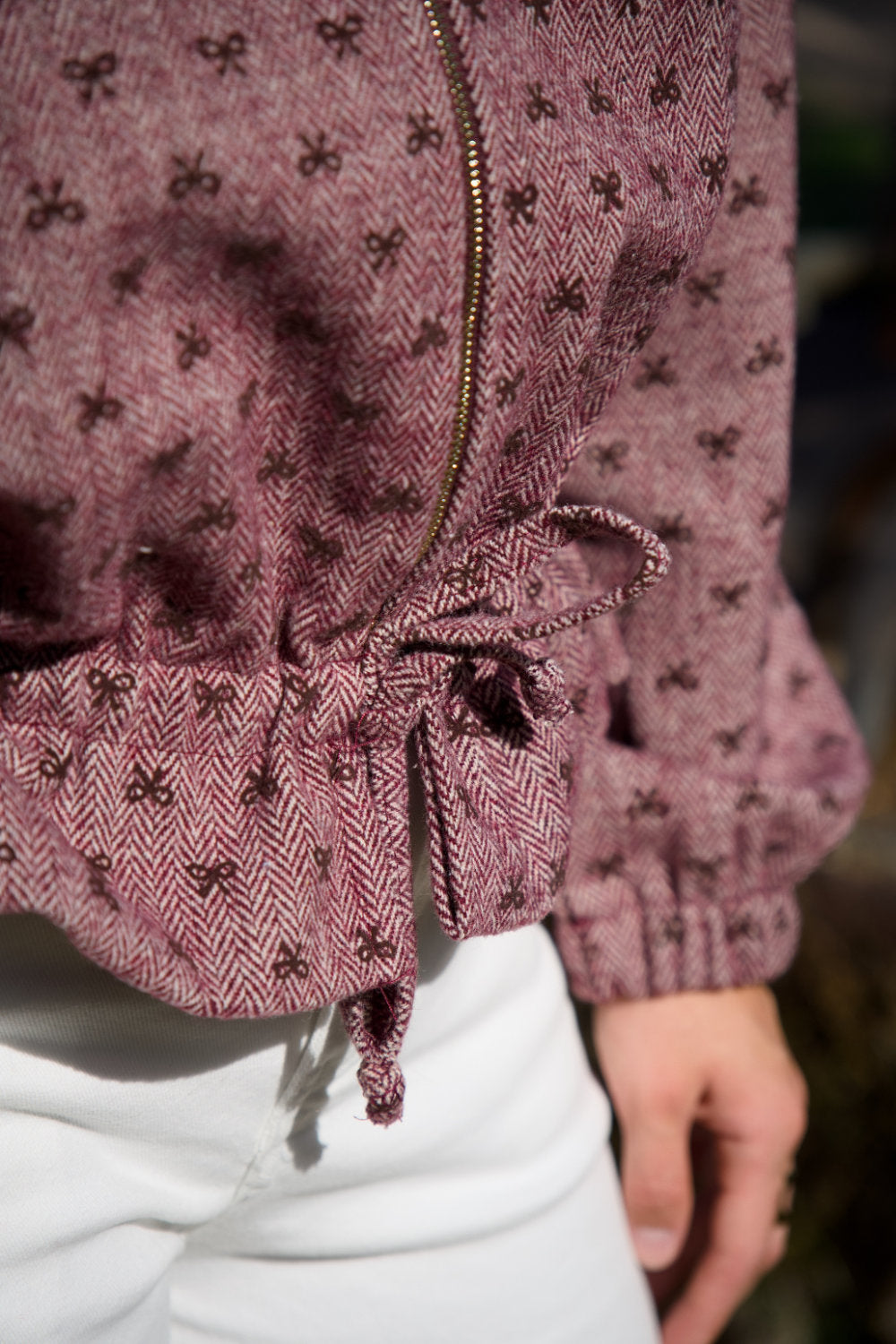 Veste bordeaux et rose Coralie