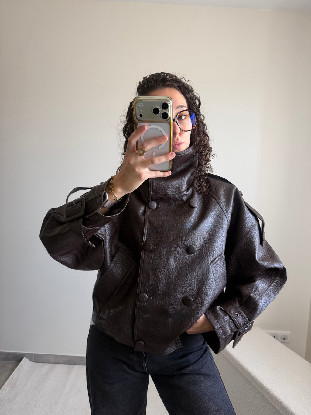 Veste bomber marron Lou
