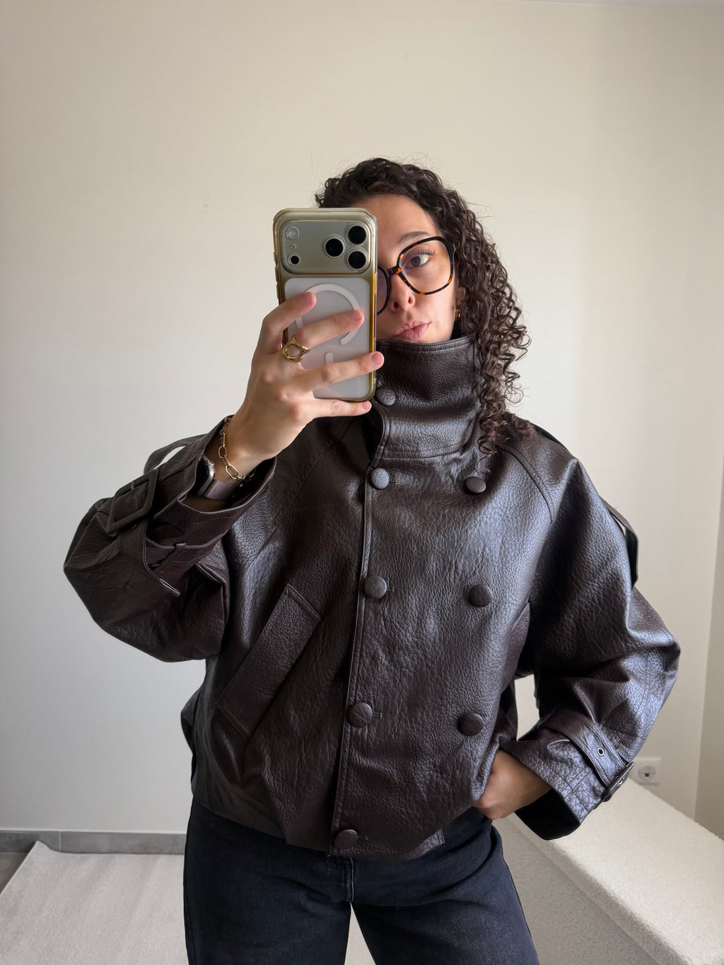 Veste bomber marron Lou