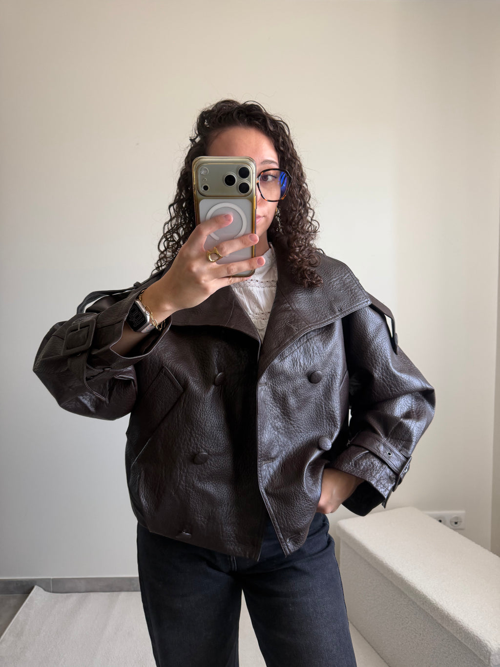 Veste bomber marron Lou