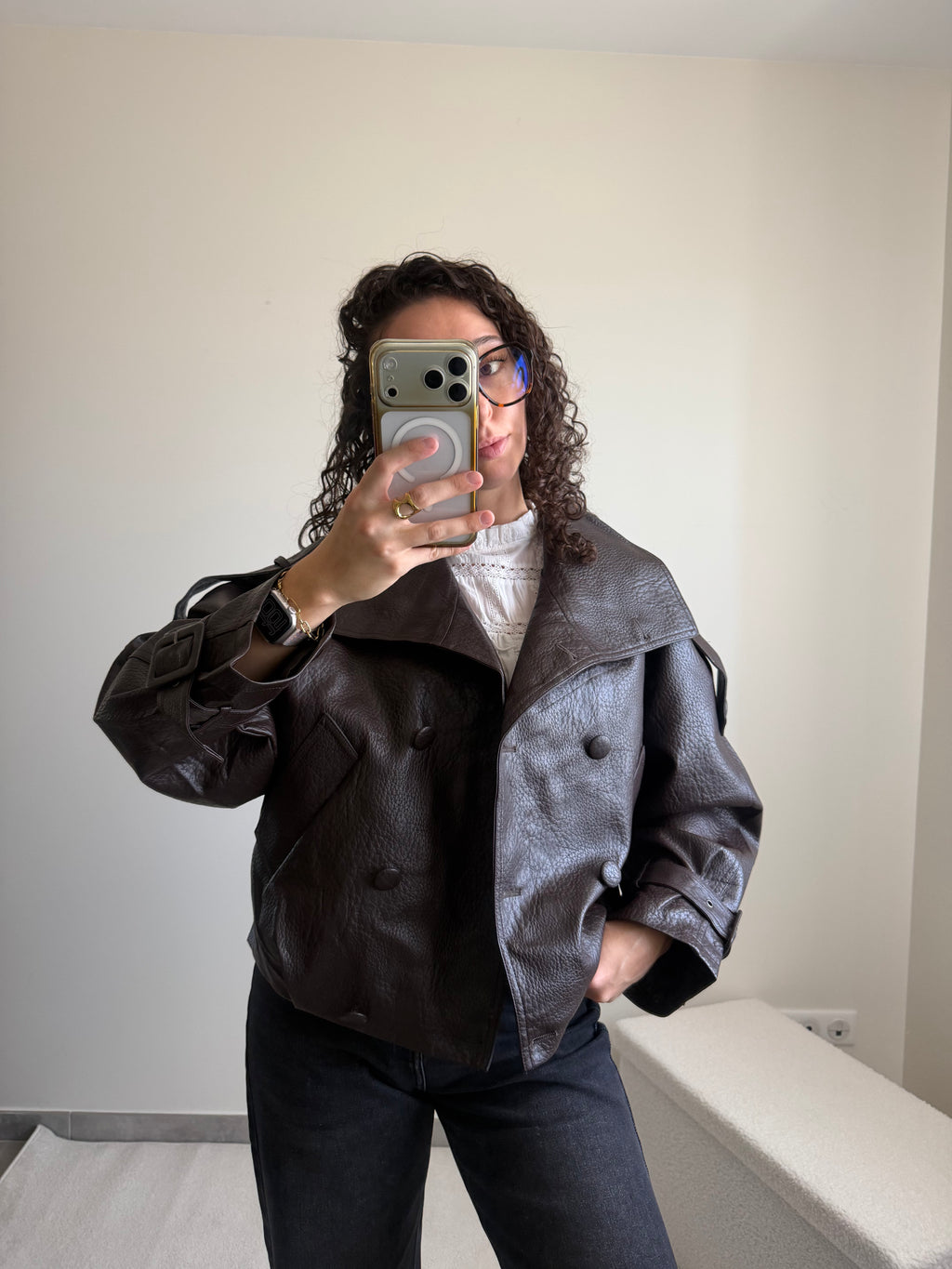 Veste bomber marron Lou