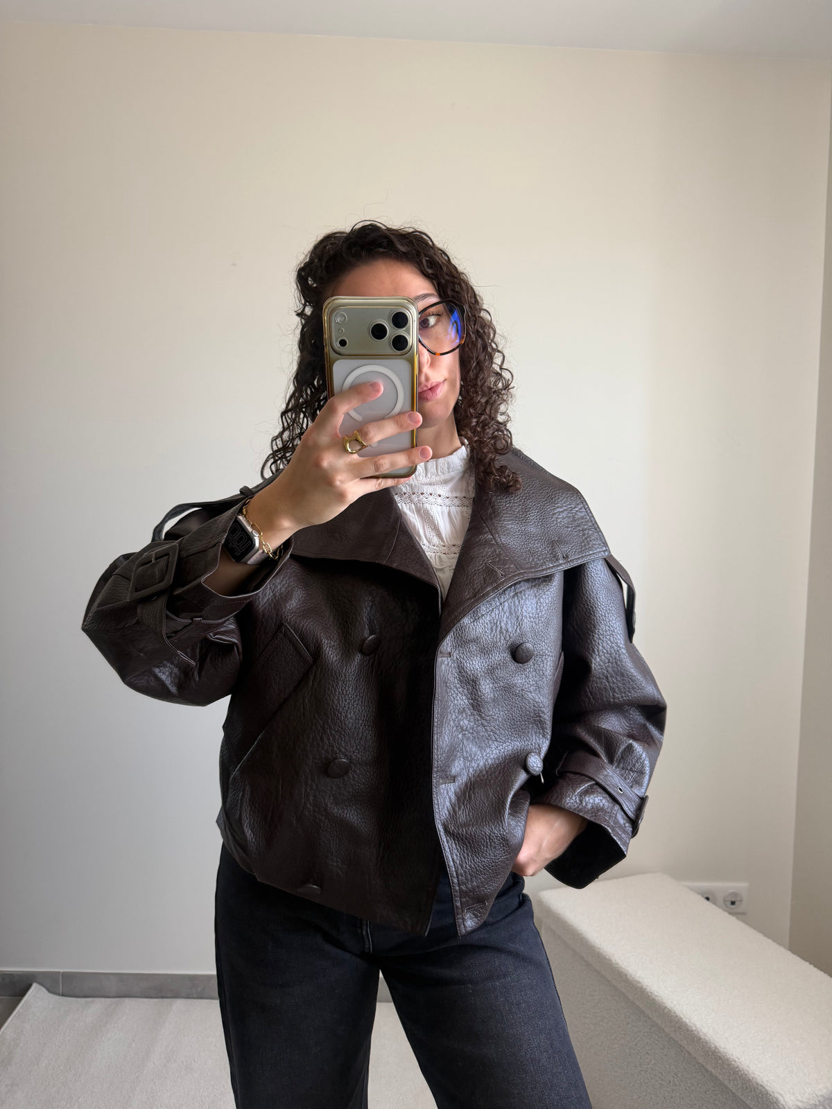 Veste bomber marron Lou