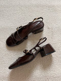Slingback à talons vernies