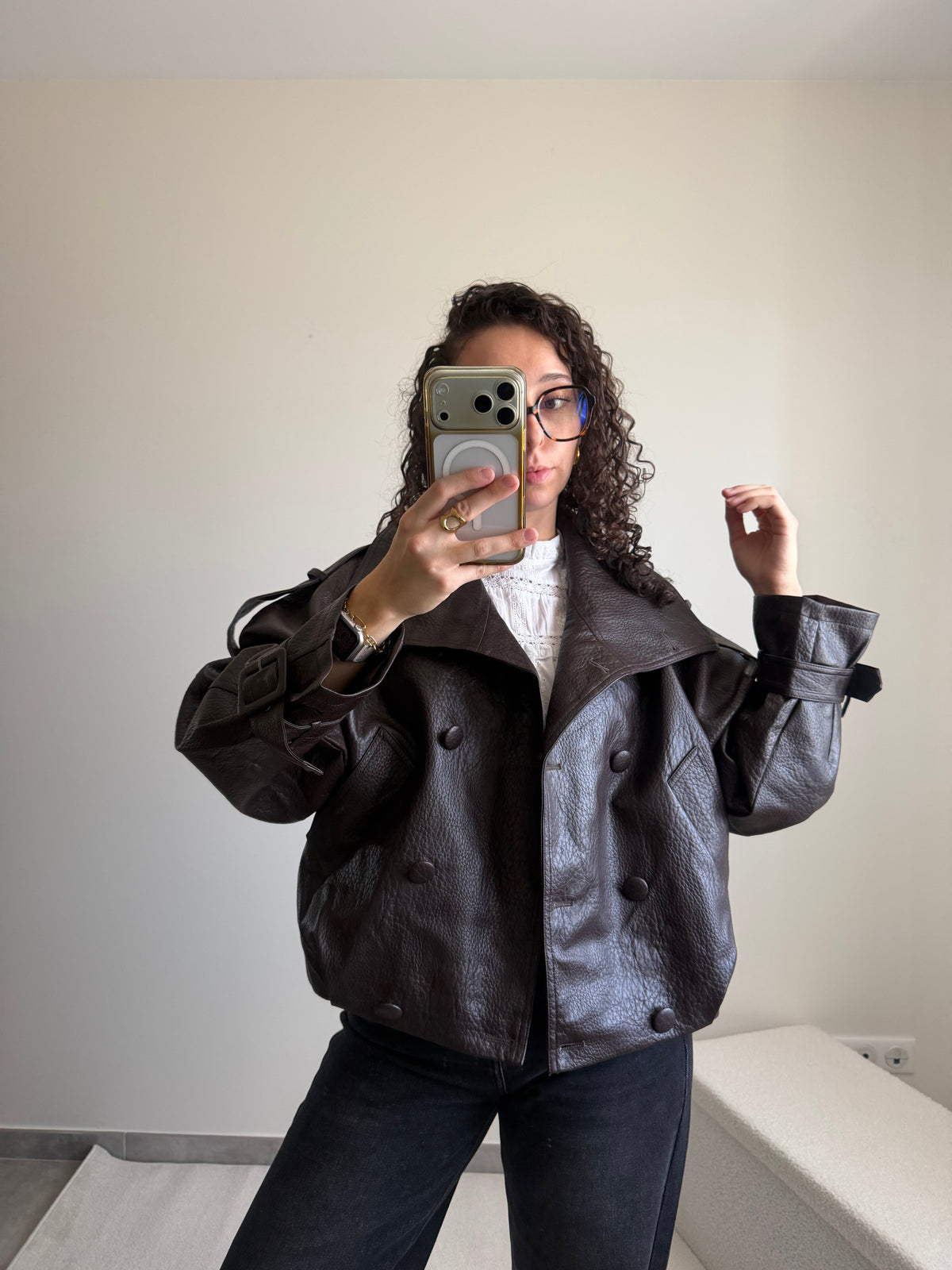 Veste bomber marron Lou