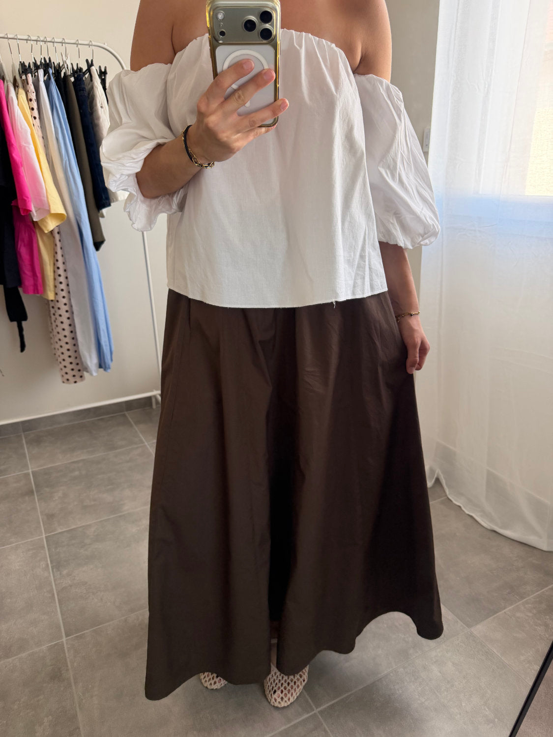 Jupe longue 100% coton et taille élastique