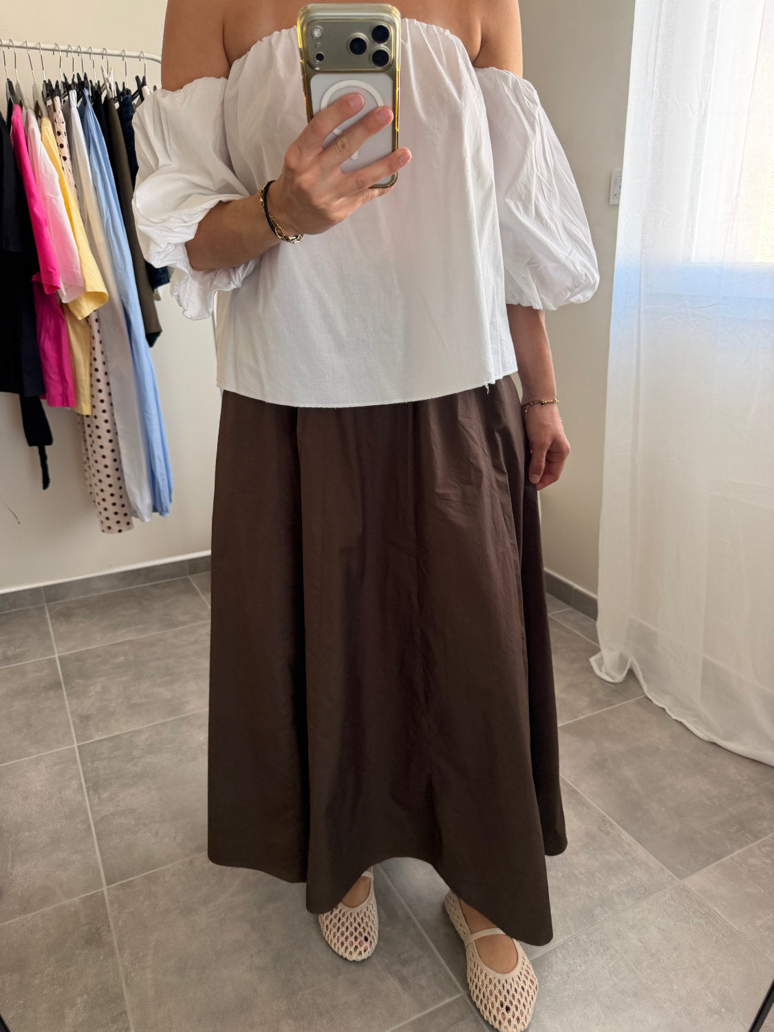 Jupe longue 100% coton et taille élastique