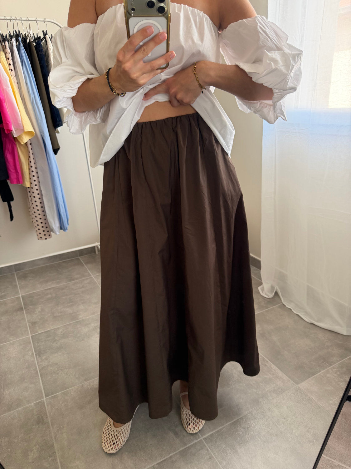 Jupe longue 100% coton et taille élastique