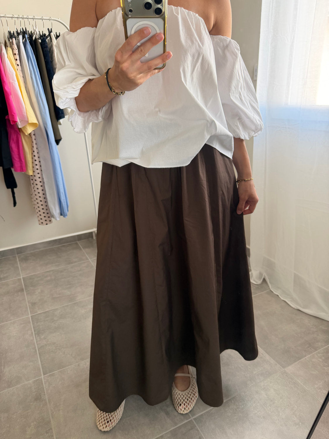 Jupe longue 100% coton et taille élastique