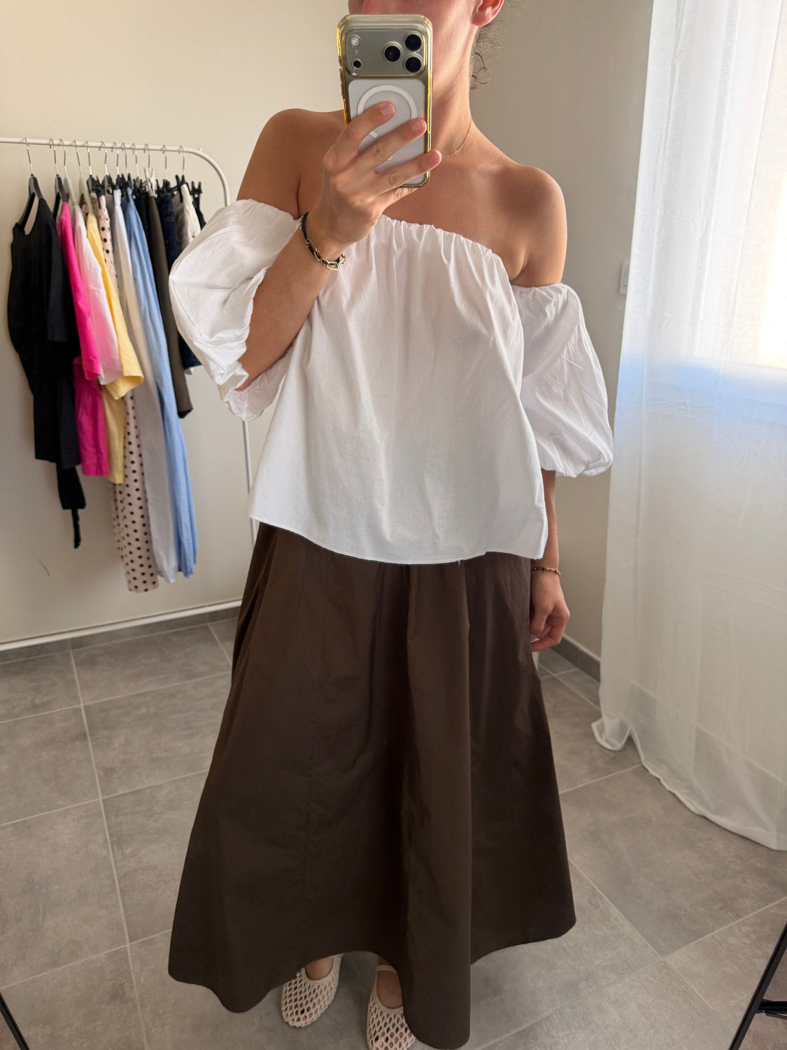 Jupe longue 100% coton et taille élastique