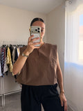 Blouse sans manches coupe large et petit col V