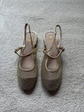 Slingback plates avec semelle intérieure en cuir
