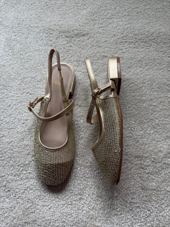 Slingback plates avec semelle intérieure en cuir
