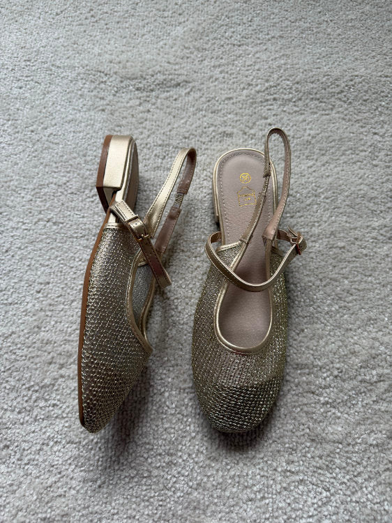 Slingback plates avec semelle intérieure en cuir