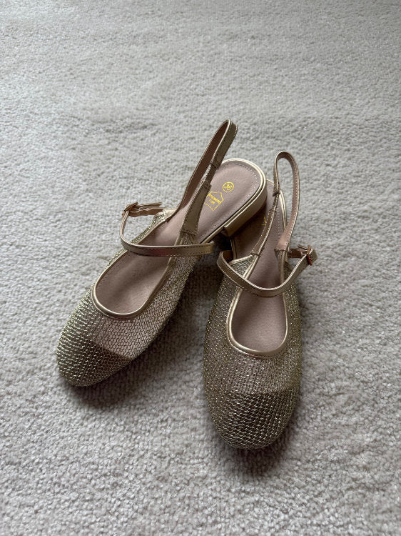 Slingback plates avec semelle intérieure en cuir