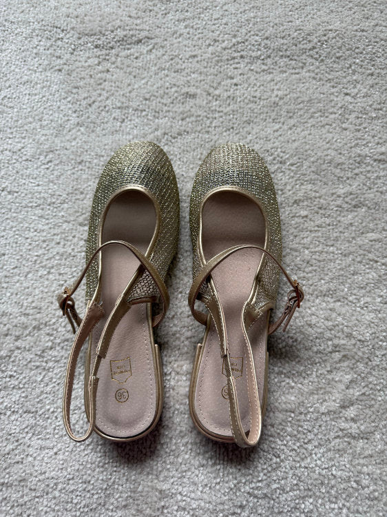 Slingback plates avec semelle intérieure en cuir