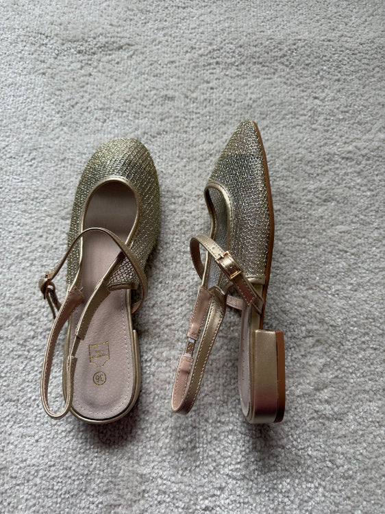 Slingback plates avec semelle intérieure en cuir