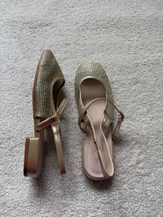 Slingback plates avec semelle intérieure en cuir