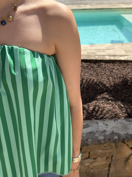 Blouse manches bouffantes à rayures