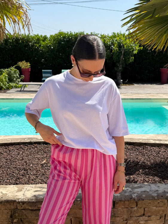 Tee shirt manches courtes oversize en coton