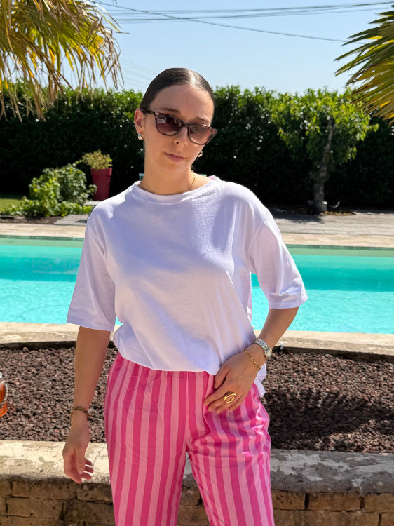 Tee shirt manches courtes oversize en coton