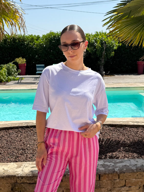 Tee shirt manches courtes oversize en coton