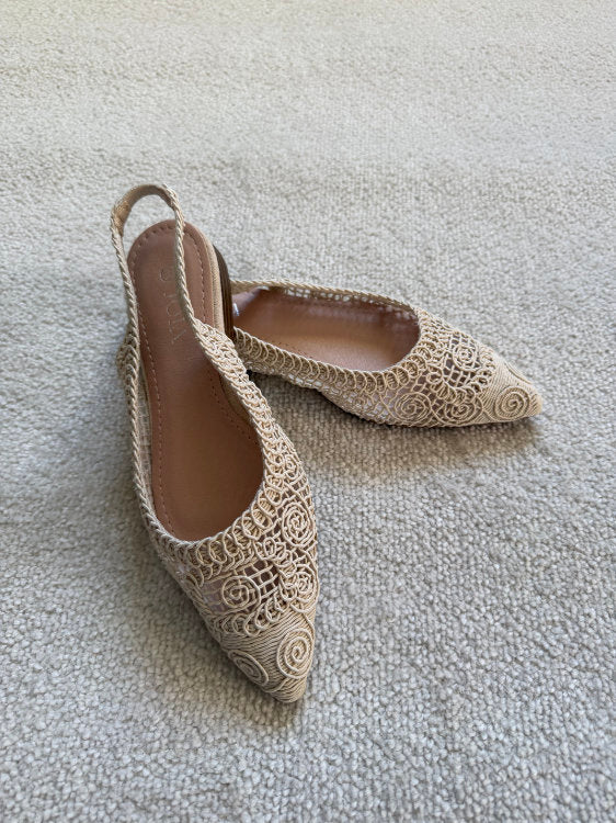 Slingback plates en crochet avec bride arrière élastique