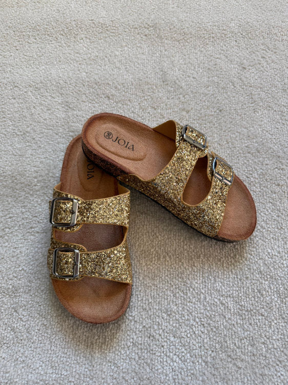 Mules plates à paillettes