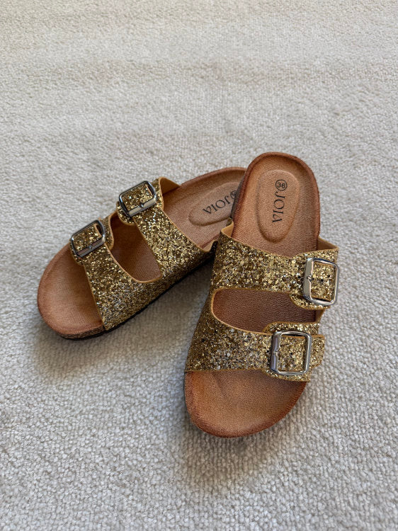 Mules plates à paillettes