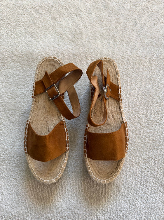 Sandales marron compensées