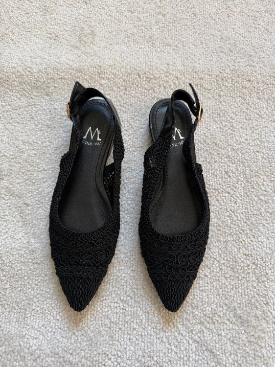 Slingback plates en crochet avec bride arrière ajustable