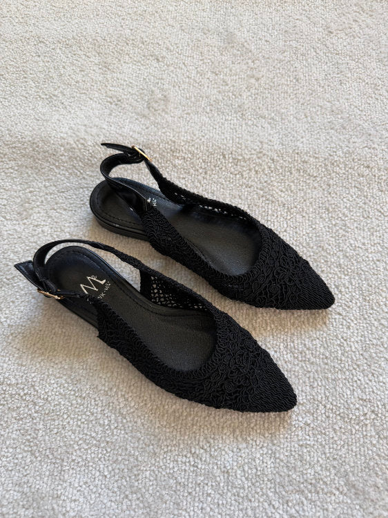 Slingback plates en crochet avec bride arrière ajustable