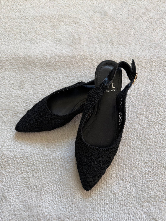 Slingback plates en crochet avec bride arrière ajustable