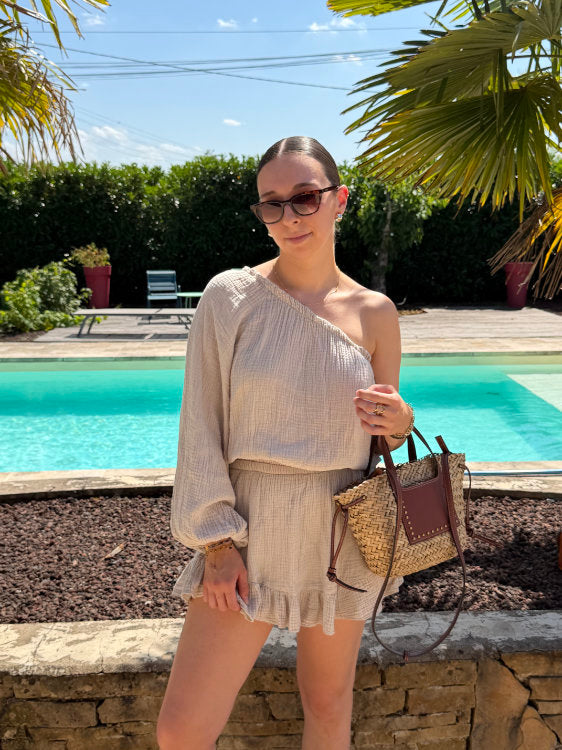 Cotton gauze romper