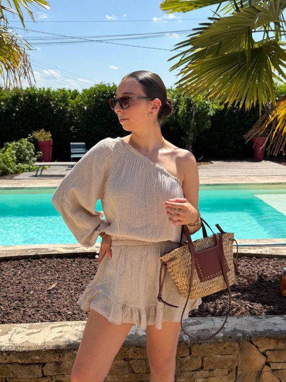 Cotton gauze romper
