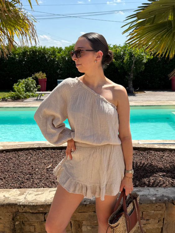Cotton gauze romper