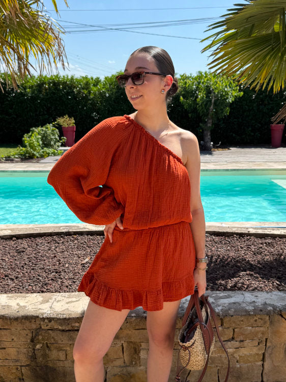 Cotton gauze romper