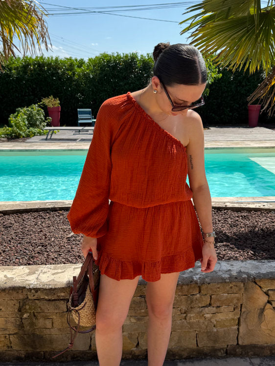 Cotton gauze romper