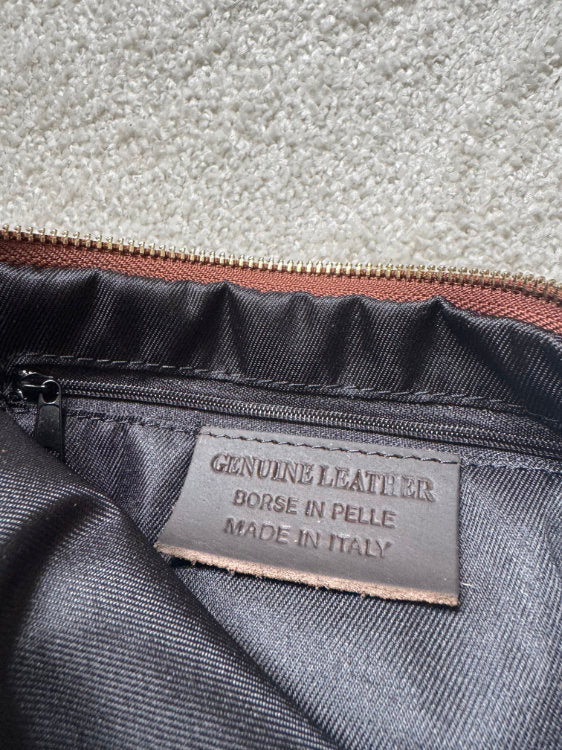 Leather fringed handbag