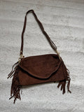 Sac à main en cuir à franges