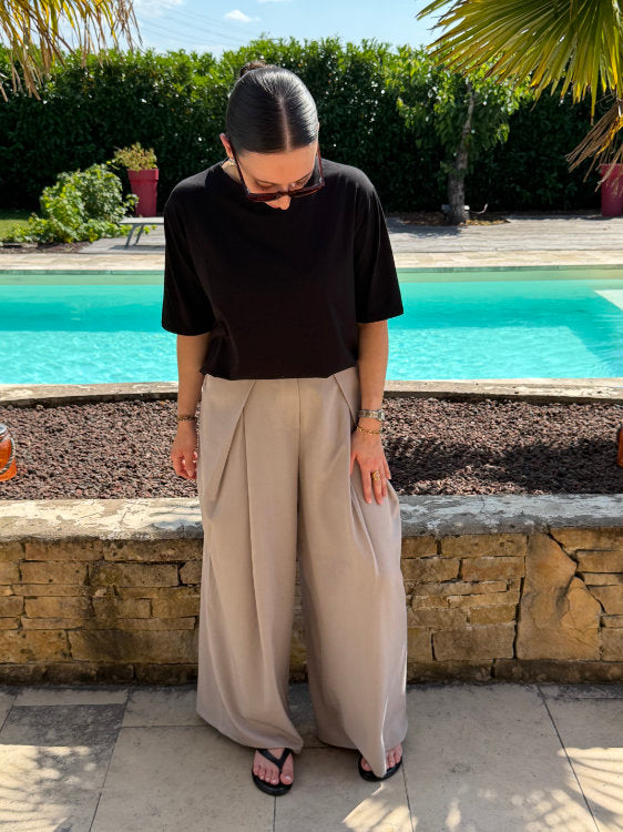 Pantalon large avec scratch à la taille