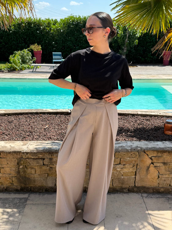 Pantalon large avec scratch à la taille