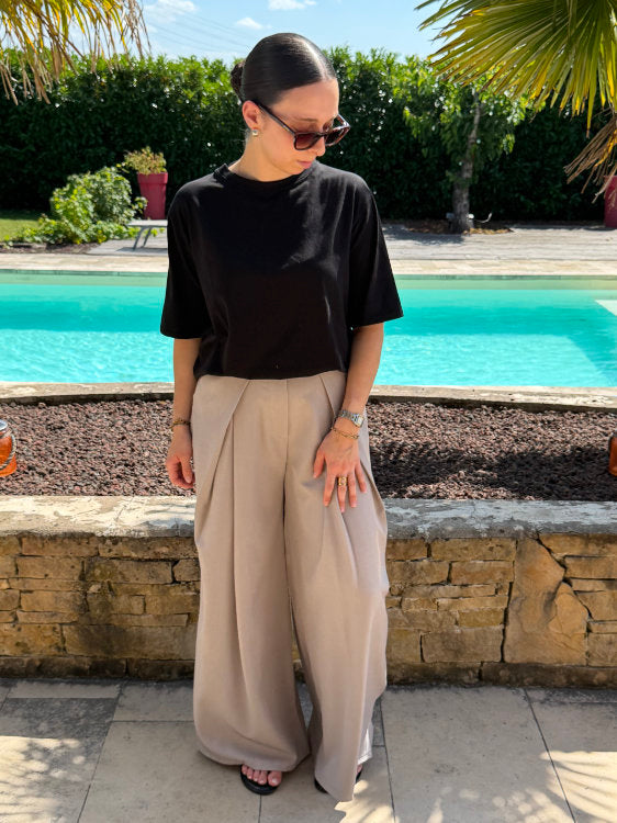 Pantalon large avec scratch à la taille