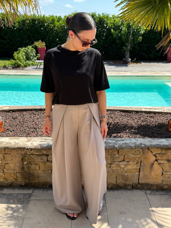 Pantalon large avec scratch à la taille