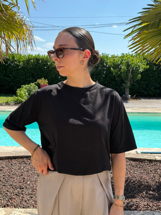 Tee shirt manches courtes oversize en coton