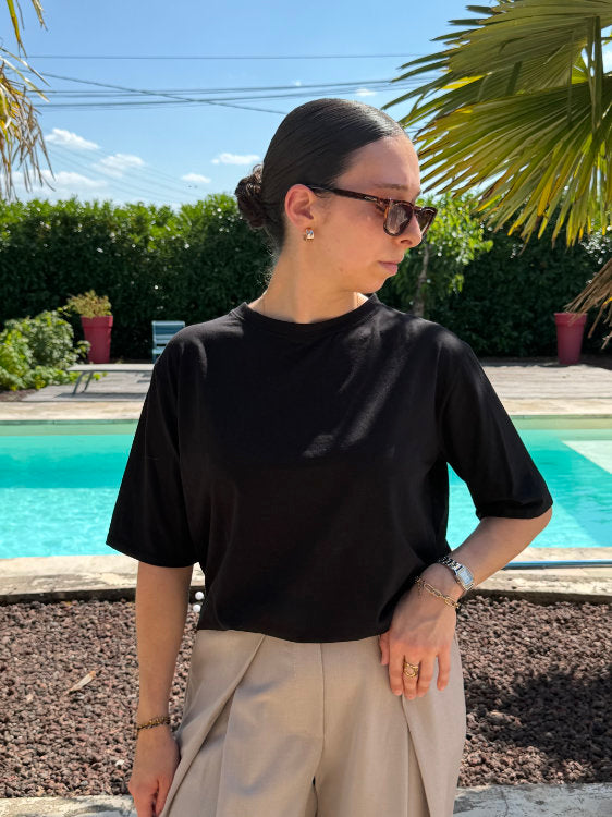 Tee shirt manches courtes oversize en coton