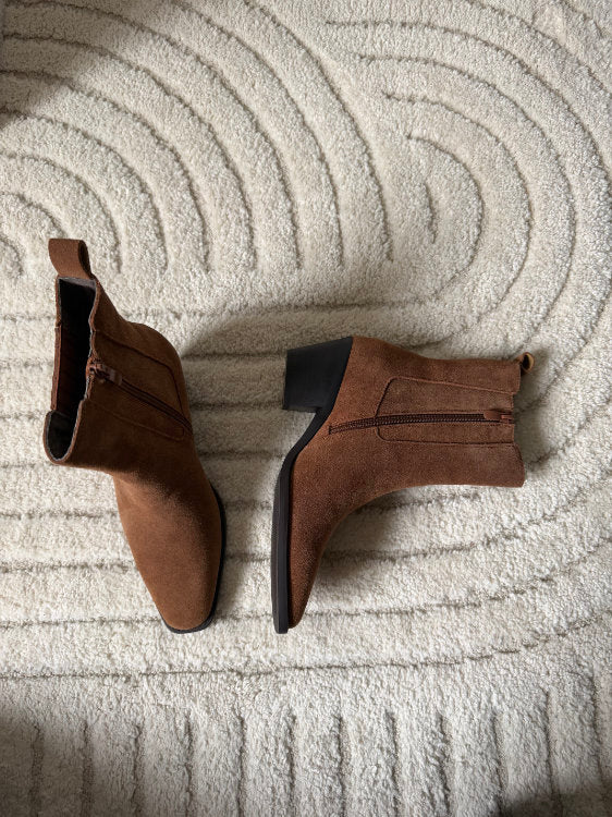 Bottines en cuir à petits talons