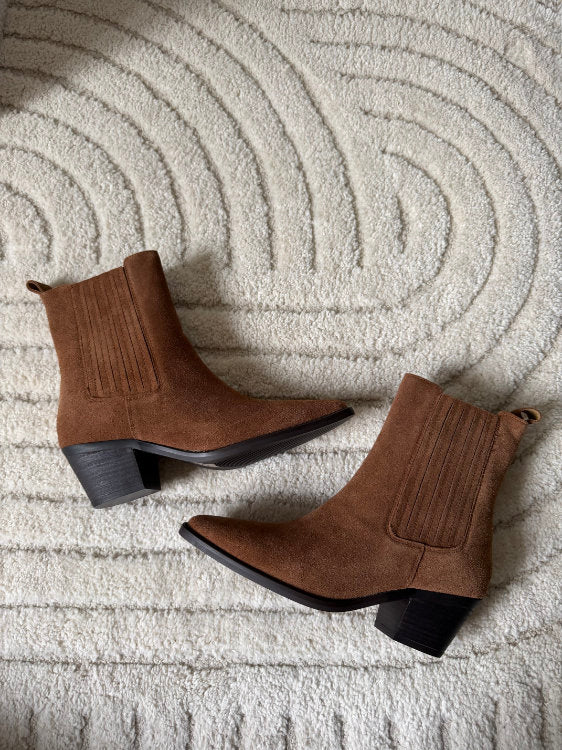 Bottines en cuir à petits talons