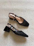 Braided heel slingback